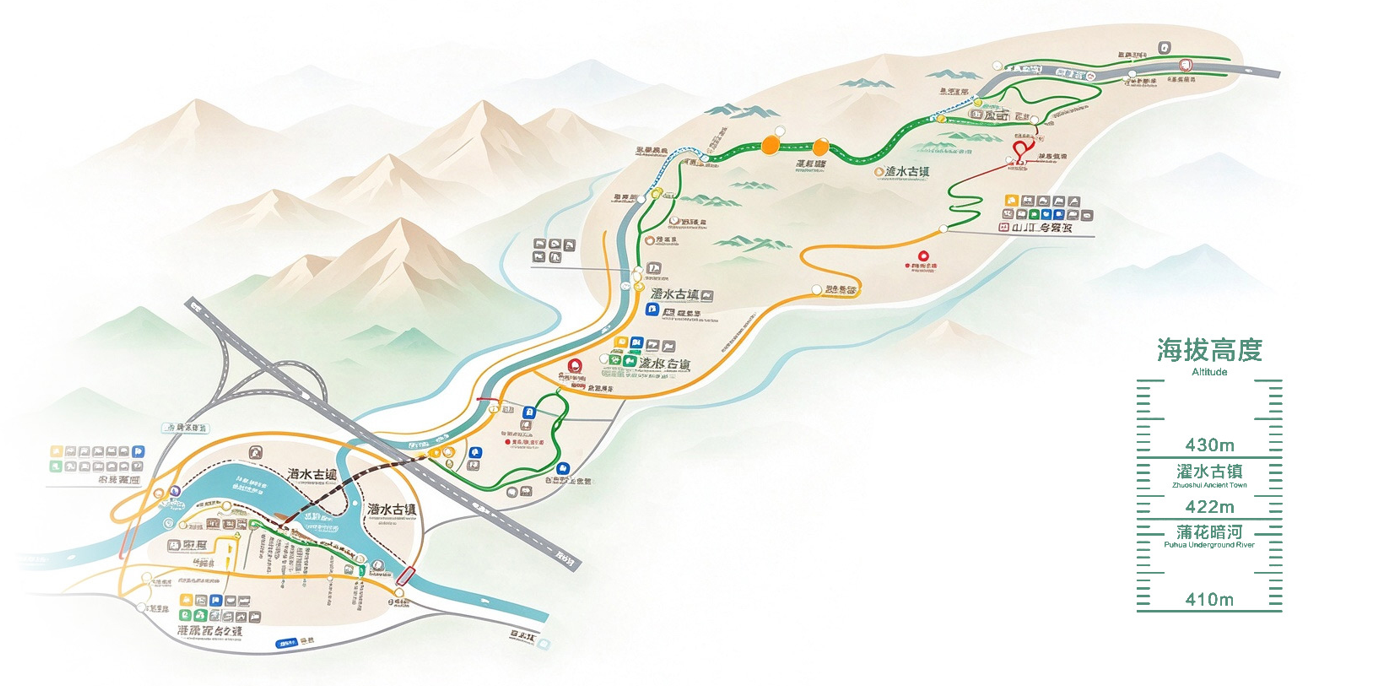 濯水景区导游全景图